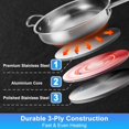 thumbnail image 4 of 10-Piece Stainless Steel Pots and Pans Set, Kitchen Cookware Sets, Induction Pots and Pans, Cooking Set with Glass Lids, Frying Pans & Saucepan Compatible with All Stovetops, 4 of 6