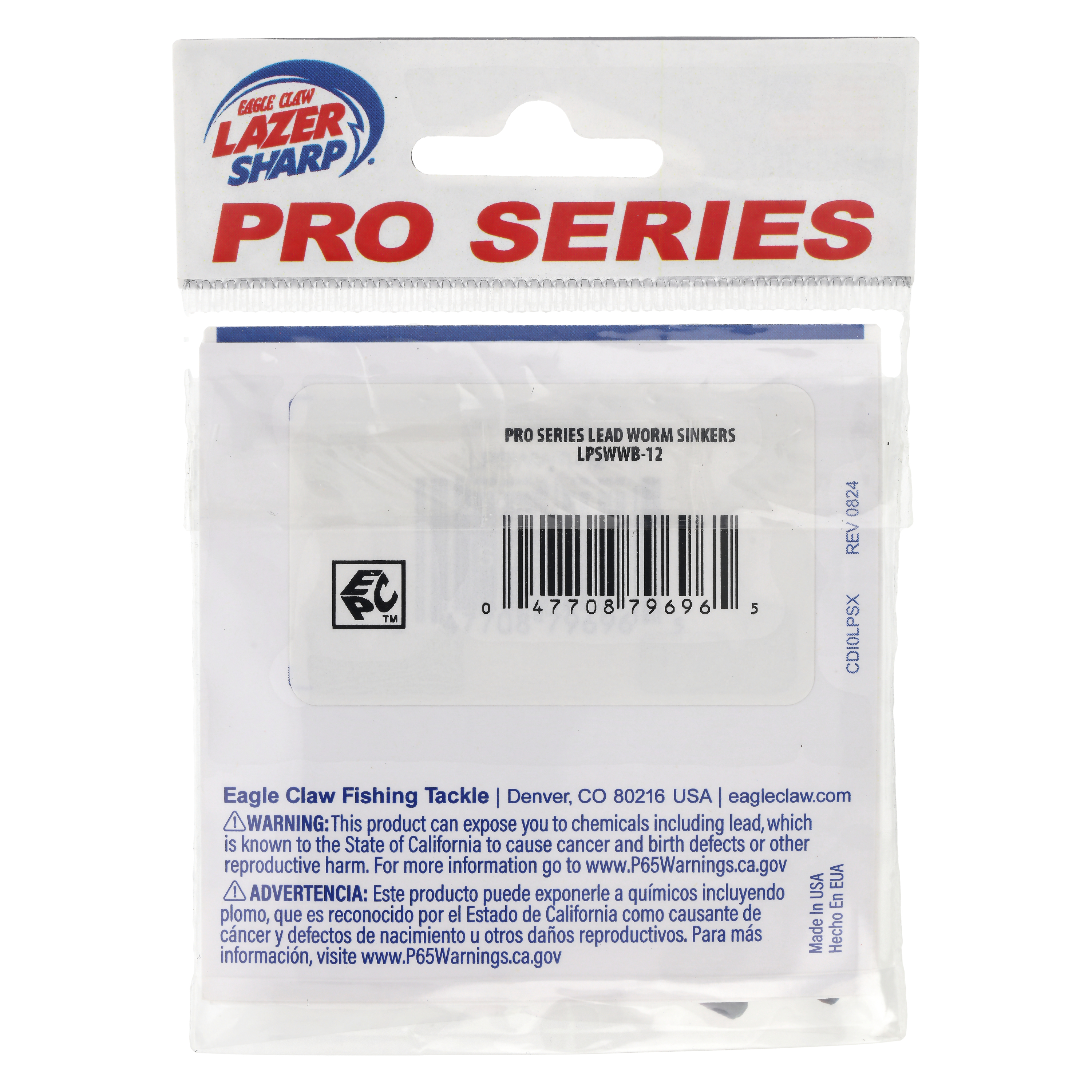 Lazer Sharp Pro Series Painted Worm Weights – 1/2 Oz - 6 Pack - Black