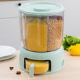thumbnail image 1 of Dispensador de arroz con tapa, cubo dispensador grande de 6 compartimentos, contenedor de granos, cubo dispensador de cereales para , maíz, soja, Verde Baoblaze Dispensador de arroz, 1 of 8
