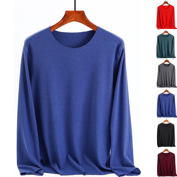 Womens Fall Long Sleeve Solid Color Shirts Basic Apparel Shirts Trendy Round Neck Tshirt for Women Lightweight Lounge Athletic Thermals Top Base Layer Women Cold Weather Household Clothes