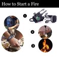 thumbnail image 3 of Paracord Survival Bracelet - Flint Fire Starter - Whistle - Compass - Mini Saw - Strong Rescue Rope - Adjustable Band Size - Camping - Bushcraft - Emergency Kit (Black), 3 of 7