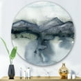 thumbnail image 2 of Designart 'Minimalistic Landscape of Mountains Snow and Trees' Modern Circle Metal Wall Art 29x29 - Disc of 29, 2 of 5