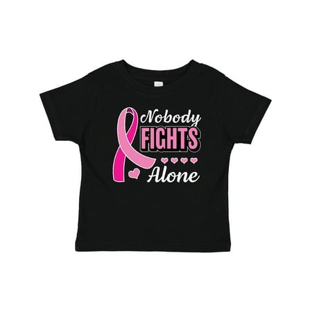 

Inktastic Breast Cancer Awareness Nobody Fights Alone Pink Ribbon Gift Baby Boy or Baby Girl T-Shirt