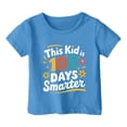 thumbnail image 3 of WMQPNNS 100 Days of School Shirt for Boys Girls Girls Clothes Size 8 Casual Short Sleeve Crewneck Tops Graphic Tees Spring Summer Outfits(Size 2-3 Years,Blue), 3 of 4