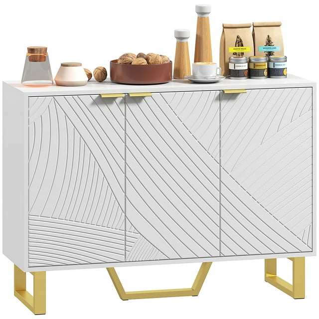 HOMCOM Buffet avec Tablettes Ajustables, Armoire Buffet Moderne, Blanc