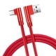 thumbnail image 4 of Cable de carga rápida Reemplazo de cable de datos de codo doble para interfaz micro USB de teléfono móvil Android, rojo, 3 metros Inevent EL000759-06, 4 of 7