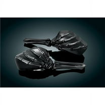 Kuryakyn Skeleton Hand Mirrors, Black Stem with Black Head