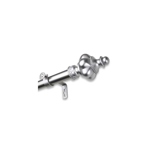 Beauty Curtain Rod - Adjustable Single Window Rod - Satin Nickel - 120-170 Inch