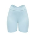 thumbnail image 4 of Baqcunre Shorts For Women V Back Scrunch Butt Shorts Workout Gym Leggings For Comfy Butt Lifting Gym Shorts Women Workout Leggings For Women Yoga Pants Women Light blue XS-XL, 4 of 5
