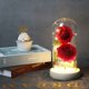 thumbnail image 1 of Rosa de cristal para decoración de bodas | Cúpula romántica de vidrio de borosilicato con base de madera de pino | Exhibición de flores artificiales | Regalo navideño para el hogar | Regalo de, 1 of 5