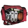 thumbnail image 5 of 24 Pack 55 Liter Capacity Unisex Duffel Bags with Handle and Luggage Shoulder Strap for Gym, Travel and Commuting in Red, 5 of 7