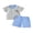 Sky Blue, variant on BemeyourBBs Toddler Baby Boy Golf Outfits Infant Boys Summer Clothes Short Sleeve Half Zipper Lapel Collar Golf Cart Embroidery Striped Shirt Top and Shorts Set Pockets