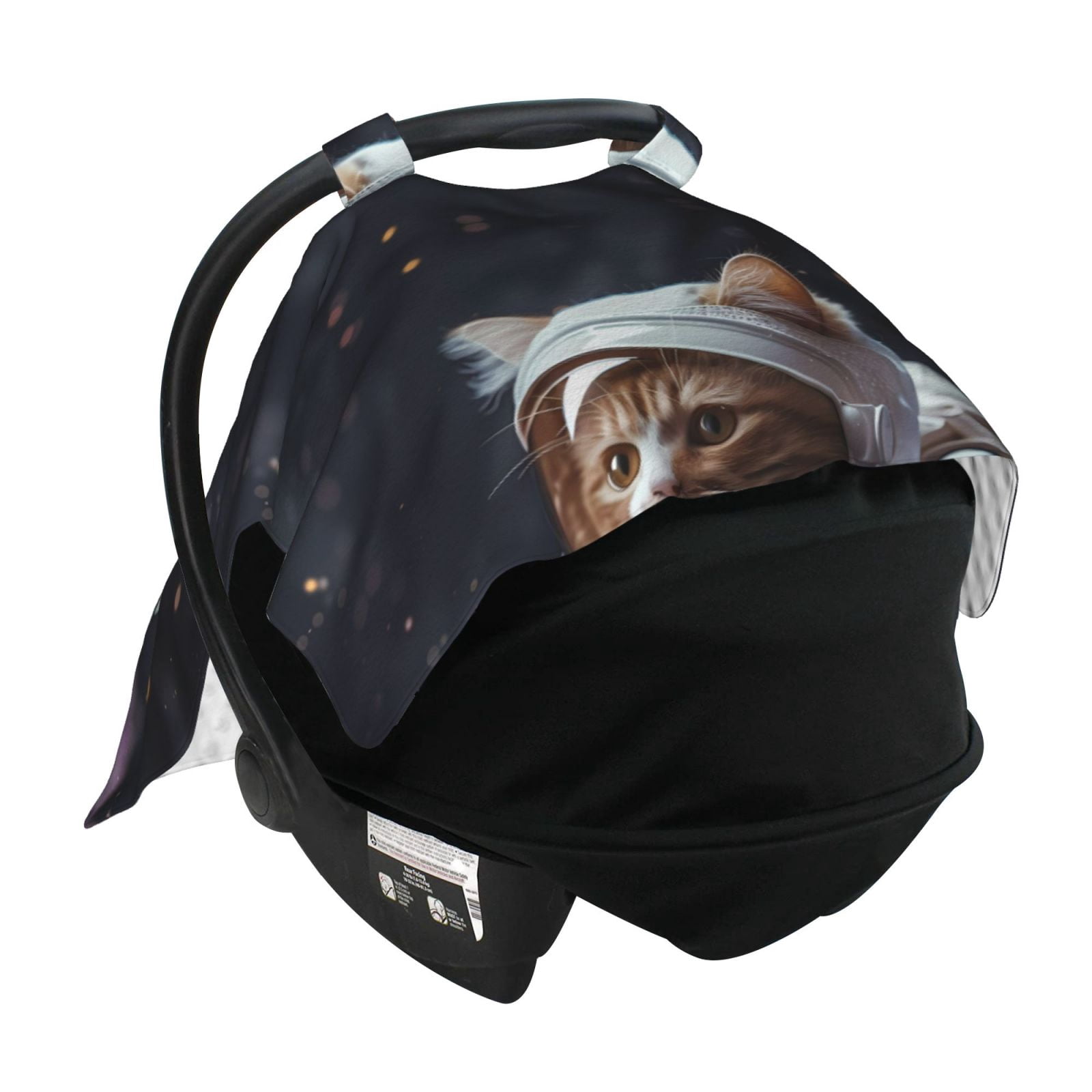 Car Seat Cover Baby - Cat Astronaut In Space Breathable Infant Car Seat Cover for Baby Carseat, Lightweight Comfort Baby Essentials Must Haves Newborn Stuff for Girl Boy