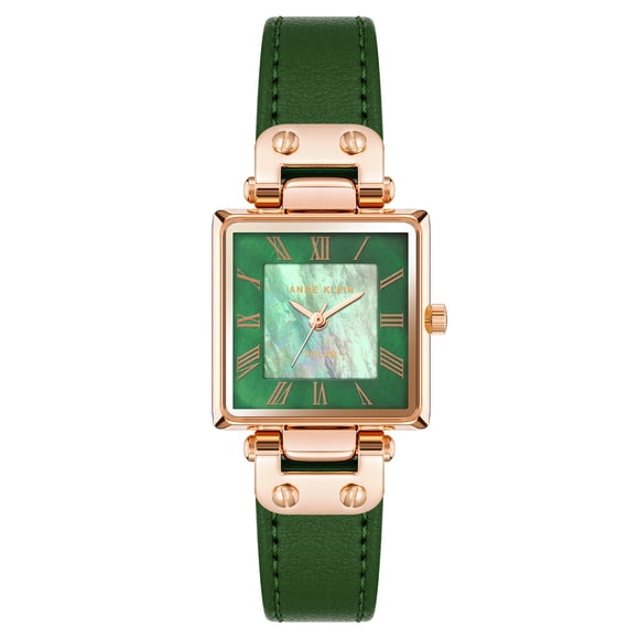 Anne Klein Considérez-le Montre à Bracelet en Cuir pour Femme avec Pelure de Pomme, AK/3896