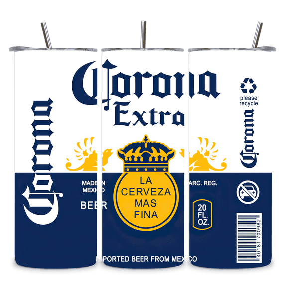 Alpha Printing 20oz Summer Beer Look-Alike Tumbler with Straw – Retro Beverage Edition