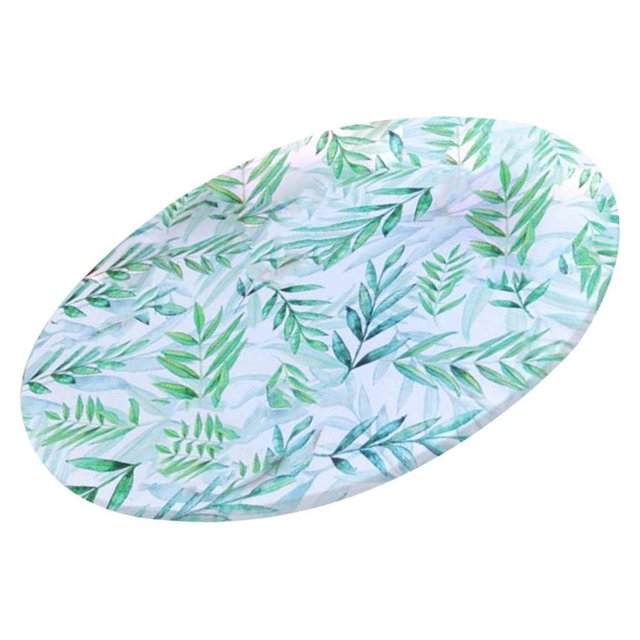 Nappe de Table Équipée Résistance à l'Eau Table de Dîner Couverture Anti-Poussière Essuyer Feuilles Vertes Propres 80cm