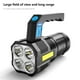 thumbnail image 5 of Reflector de 4 LED de alta luminosidad, linterna recargable por USB, haz potente e impermeable, luz lateral para camping, luz de emergencia para exteriores, guantes portátiles, equipo de, 5 of 9