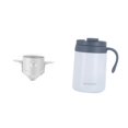 thumbnail image 1 of veasfak Insulated Pour over Coffee Maker Set Camp Coffee Carafe for Home Backpacking white no spoon, 1 of 9