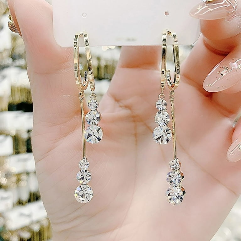 Flat Earring Backs for Studs Rhinestone Earrings For Women Girls Diamond  Tassel Earrings For Women Girls Trendy Minimalist Tiny Ear Piercing Studs