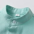 thumbnail image 3 of Gyratedream Toddler Little Boy Single-breasted Button down Shirt Infant Kids Basic Solid Short Sleeve Stand Collar Shirt Baby Child Summer Casual Clothes for 3 Months-8 Years, 3 of 8
