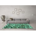 thumbnail image 3 of Ahgly Company Indoor Rectangle Abstract Turquoise Blue Modern Area Rugs, 5' x 7', 3 of 4