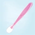 thumbnail image 3 of Cuchara para bebés, utensilio de silicona de seguridad para comer, para entrenar a los niños pequeños, color rosa y rojo, 3 of 4