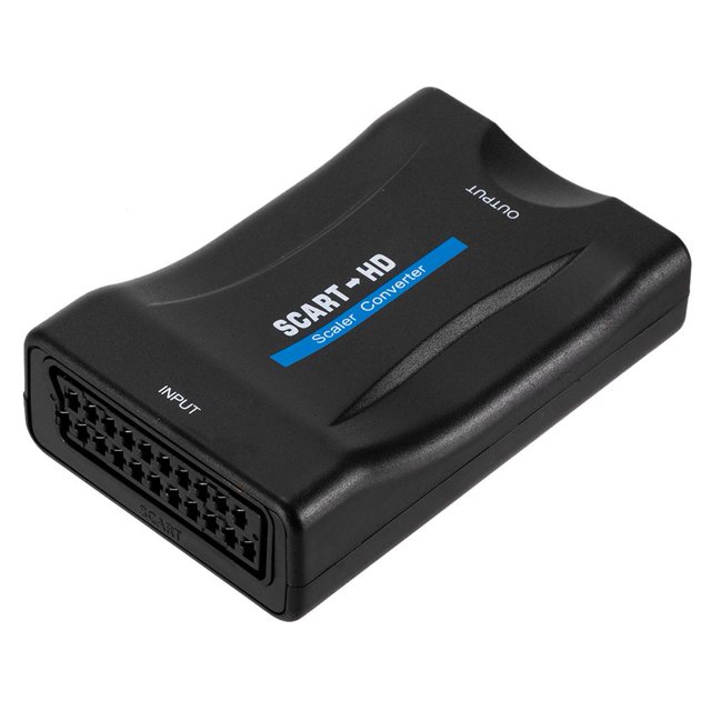 Convertidor de audio y video 1080P SCART a HDMI compatible + cable USB A a CC para HDTV DVD Tmvgtek Componentes de la computadora