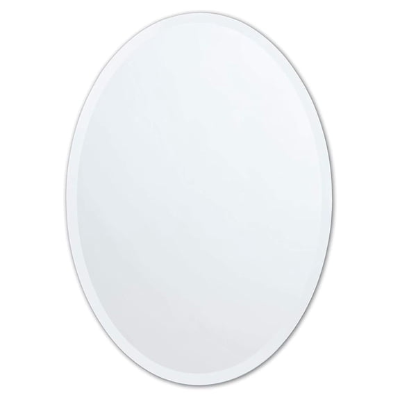 Better Bevel Frameless Oval Mirror, 24" x 36" Bathroom Wall Mirror w/Beveled Edge