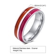 thumbnail image 4 of Stainless Steel Lesbian LGBT Ring for Women Couple , pride Love Promise Band Stripe Flag Color Engagement Rings, 4 of 4
