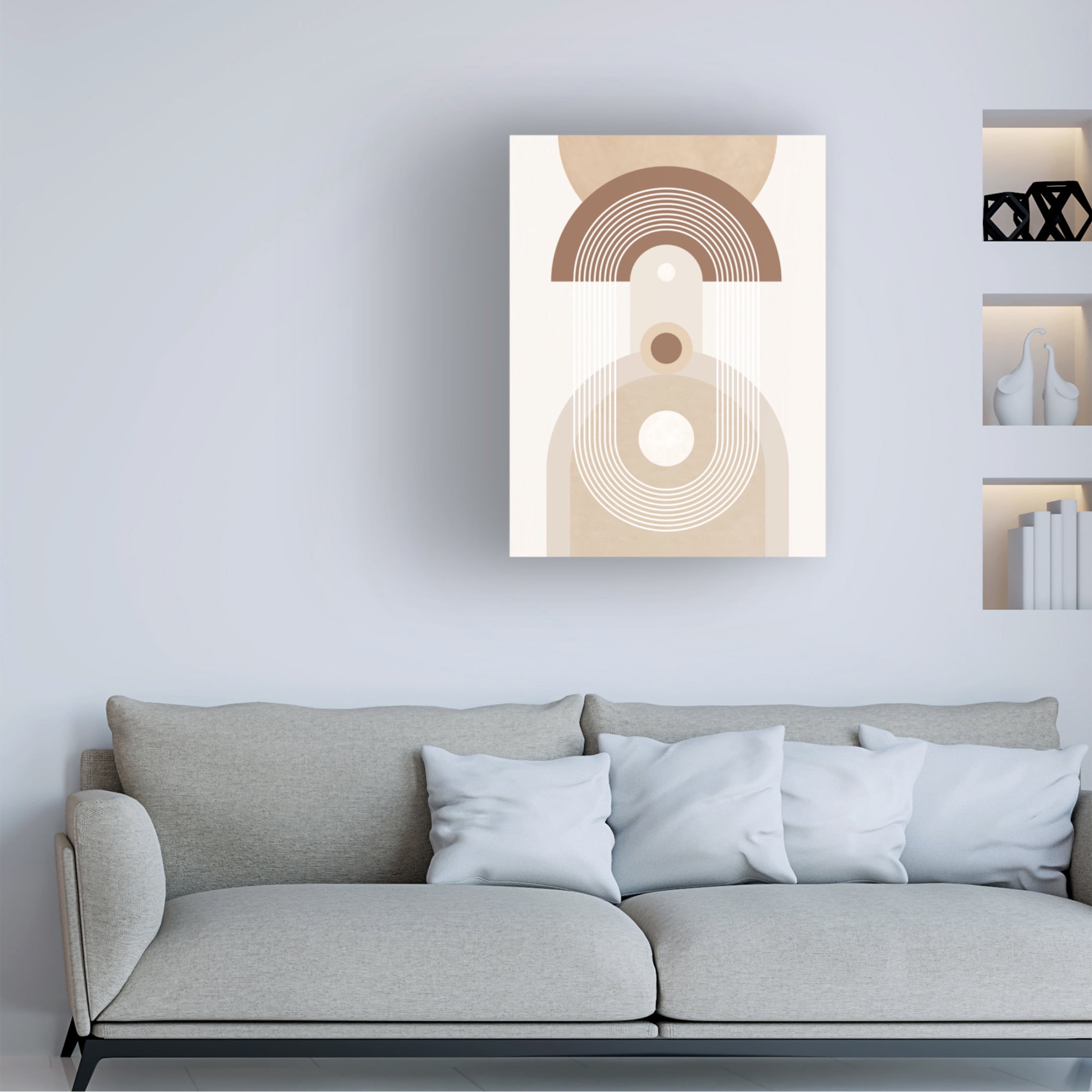 Trademark Fine Art Elena Ristova  Beige Mid Century Poster No.3 Canvas Wall Art