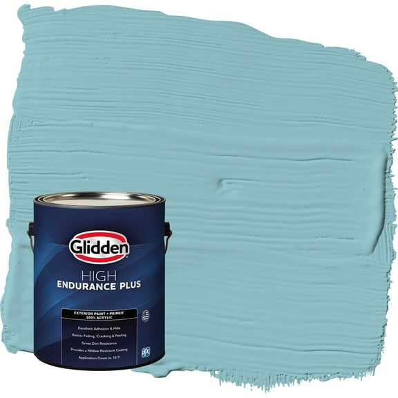 Glidden HEP Kingston Aqua / Blue Satin Exterior Paint with Primer, 1 Gallon