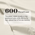 thumbnail image 3 of Superior Cotton Blend 600 Thread Count Dash Stitch Hem Sheet Set, Olympic Queen, Ivory, 3 of 8