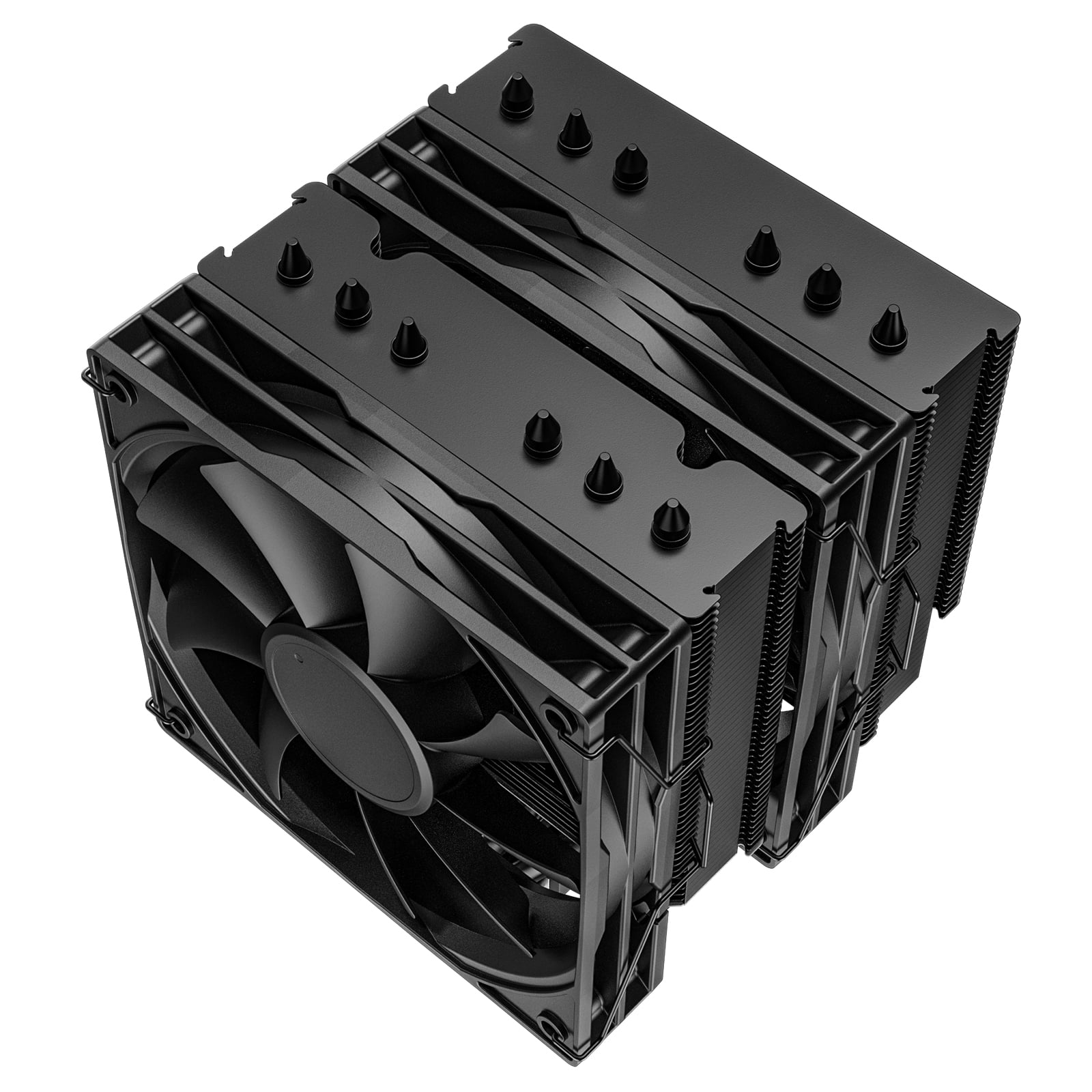 DARKROCK DT6 CPU Air Cooler, Dual Towers with 6 Copper Heat Pipes, 2 x 120mm PWM Fan for Low Noise Operation, Easy Installation - Brackets for Intel LGA 1851/1700/1200/115X & AMD AM5/AMD4 - Black