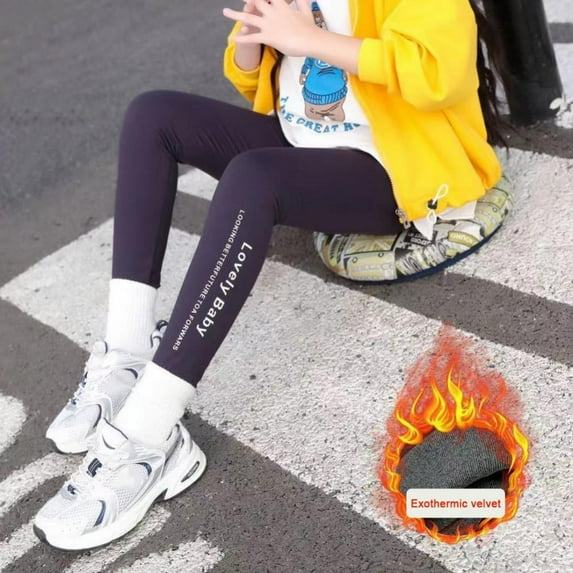 3-15Years Toddler Child Girls Warm Leggings Kids Fall And Winter Fleece Lined Skinny Pants