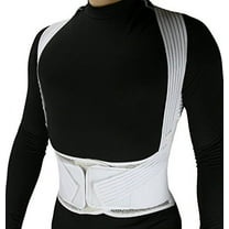 ObboMed Lumbar Support Belt with Shoulder Strap Unisex Compression, Cream