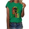 thumbnail image 3 of DDAPJ pyju Black History Month T-shirts for Women Short Sleeve African American Country Celebration Tee Shirts Color Block Printed Casual Round Neck Tee Tops Green M, 3 of 5