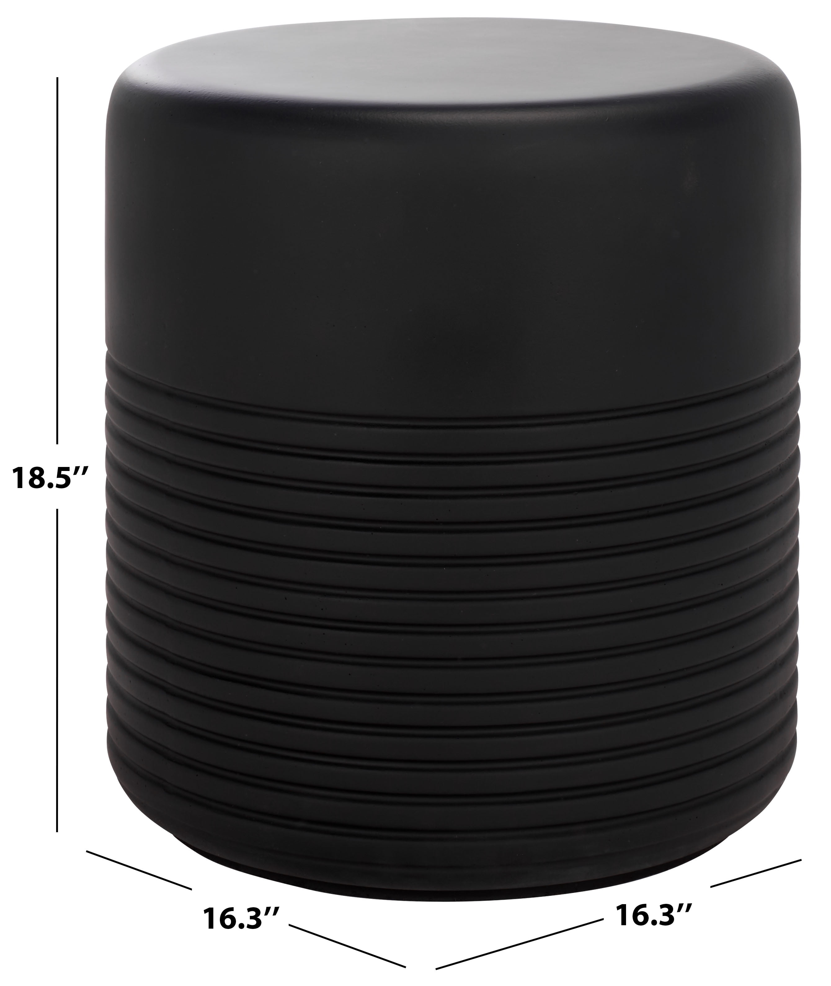 Safavieh Astrid Outdoor Modern Cement Round End Table, Matte Black