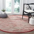 thumbnail image 3 of SAFAVIEH Rag Elena Striped Cotton Area Rug, Red/Multi, 6' x 6' Round, 3 of 12