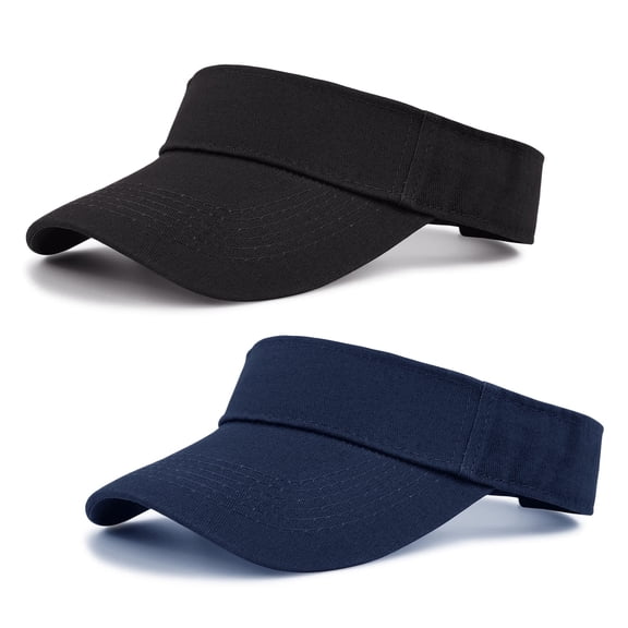 Ponceau 2-Pack Sports Sun Visor for Men & Women - Sweat-Wicking Quick-Dry Lightweight Hat for Tennis & Golf