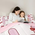 thumbnail image 6 of Feelyou Princess Monogrammed H Bedding Comforter Set, Fashion Ribbon Cherry Twin Comforter Sets, Teens Kids Girls Women Reversible Bedding Set, Luxury Bedroom Decor, 2-Piece, 6 of 9