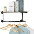 thumbnail image 3 of Wall-Mounted Coat Rack Shelf, Wall-Mounted Clothes Rack (Olive Green), 3 of 5