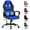 Blue, variant on YRLLENSDAN Adjustable Gaming Chair Ergonomic Leather with Massager, Rolling Home Office Desk Chairs With Armrest and Lumber Support, Comfortable Computer Chair with Wheels for Adults, White