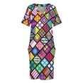 thumbnail image 3 of Horse racing colorful jockey squares Loose Pocket Dress ladies dresses for women 2025 elegant women"s dresses for wedding, 3 of 6