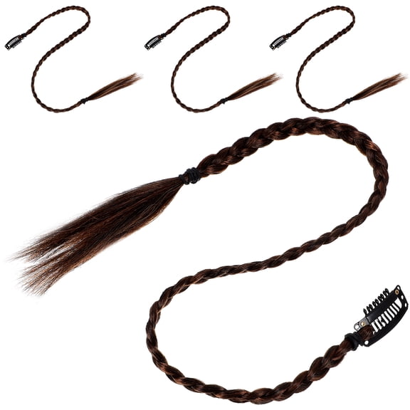 GAXIRE Light Brown Synthetic Ponytail Hair Extension for Women Festival 4Pcs