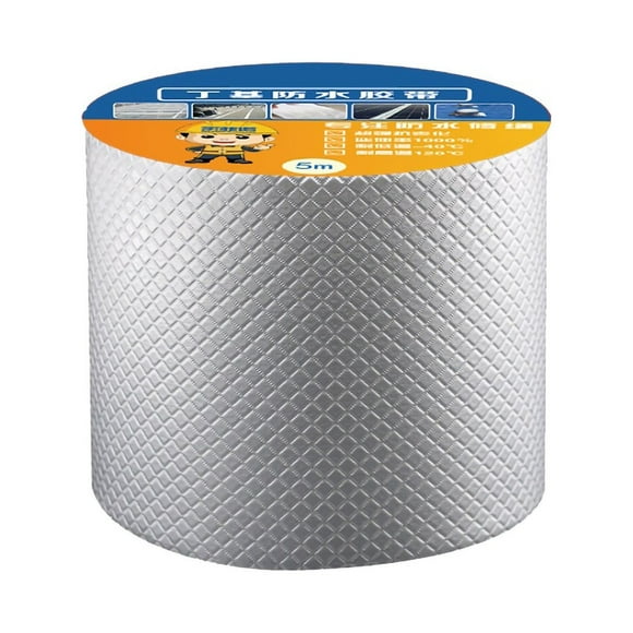 Butyl Waterproof Sealing Tape Aluminum Foil Leak Proof Butyl Sealing Strip Sealant Tape Multi Use for Repairing 10cmx5m/3.94x 196.85in