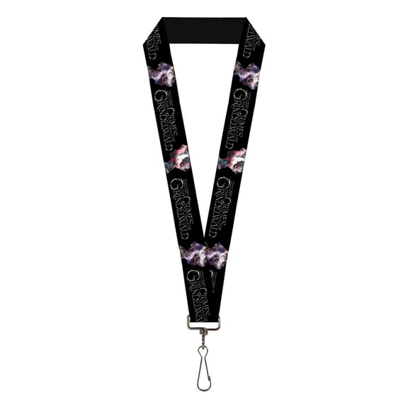 The Wizarding World of Harry Potter Lanyard, Fantastic Beasts 2 Character Bust Silhouettes Black Golds, Elastic