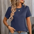 thumbnail image 2 of qolati Womens Summer Dress Tops Basic Crew Neck Short Sleeve T Shirts 2024 Casual Loose Fit Tunic Blouse, 2 of 3