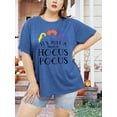 thumbnail image 2 of XCHQRTI Hocus Pocus Women's Plus Size Shirt Halloween Tshirt Casual Funny Short Sleeve Graphic Tees, 2 of 7