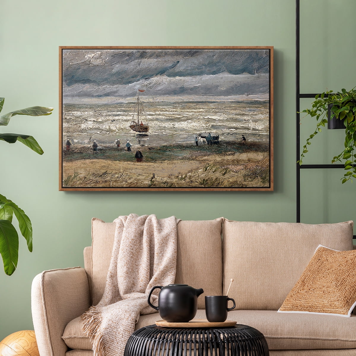 Vintage Landscape-CXXVII By Wexford Home Framed in Walnut Wood Gallery Wrapped Canvas 17 in. x 25 in.