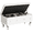 White, variant on MIERES 37.4 Inch Storage Ottoman Bench, Luxury Button Tufted Storage Bench with Safety Hinge, Upholstered Ottoman Footrest Bench for Living Room, Entryway, Bedroom, Silver